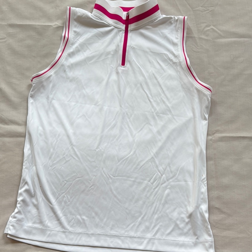 Slazenger White Sleeveless‎ Top with Pink Accents
Size medium